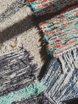 Handmade rugs at Rosie’s can be made from recycled upholstery.